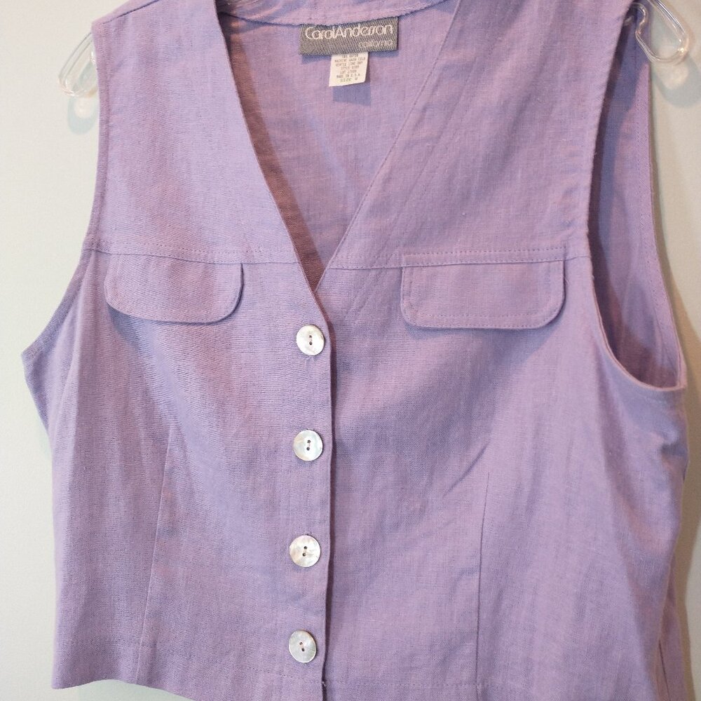 NWOT Carol Anderson Linen Blend Vest Size 8